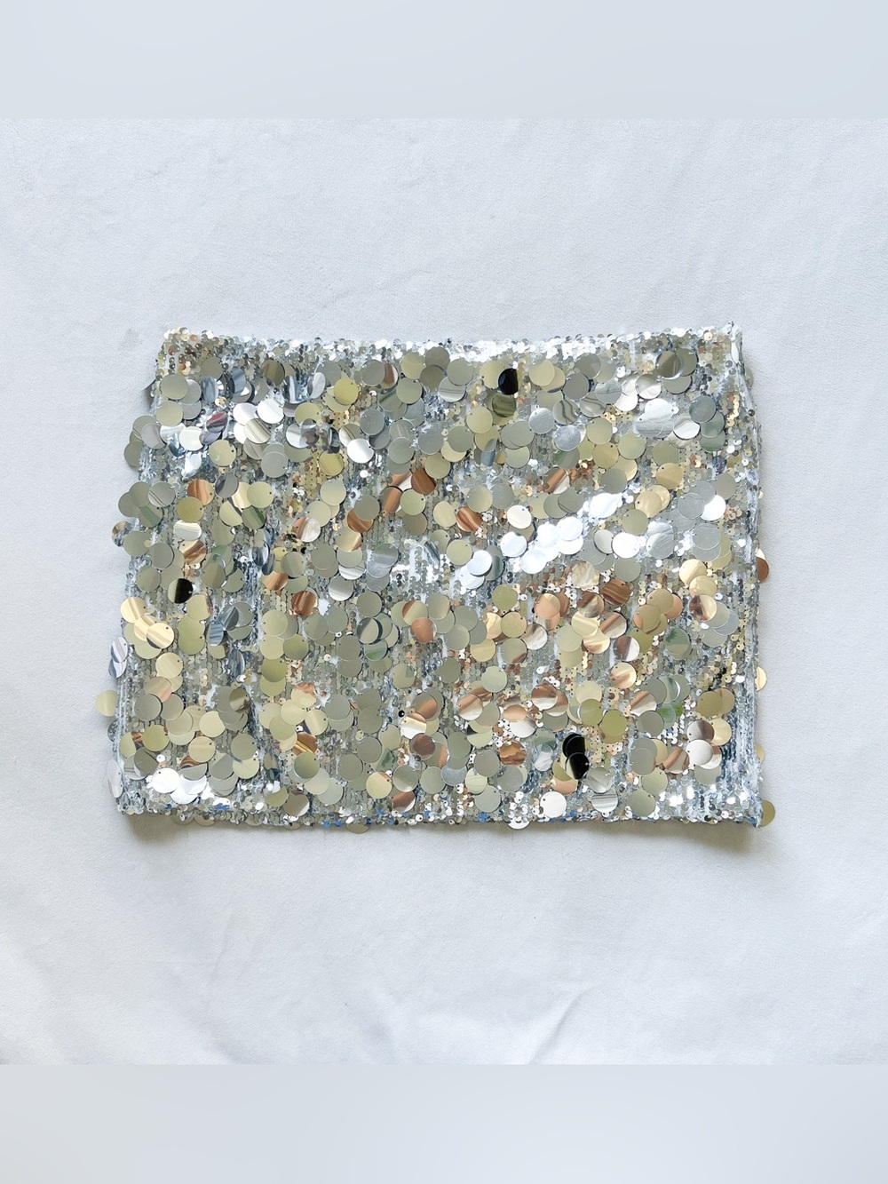 Edikted Silver Chunky Sequin Mini Skirt - Medium